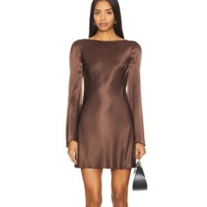 Stone Cold Fox x REVOLVE Basier Mini Dress in Coffee Brown